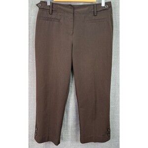 Dress Barn Straight Leg Cropped Dress Pants Women's Size 6 Brown